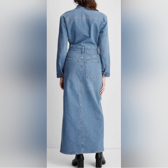 NWT Universal Thread Denim Maxi Dress with Front Slit. Size 00 ptp 17 - Picture 2 of 6